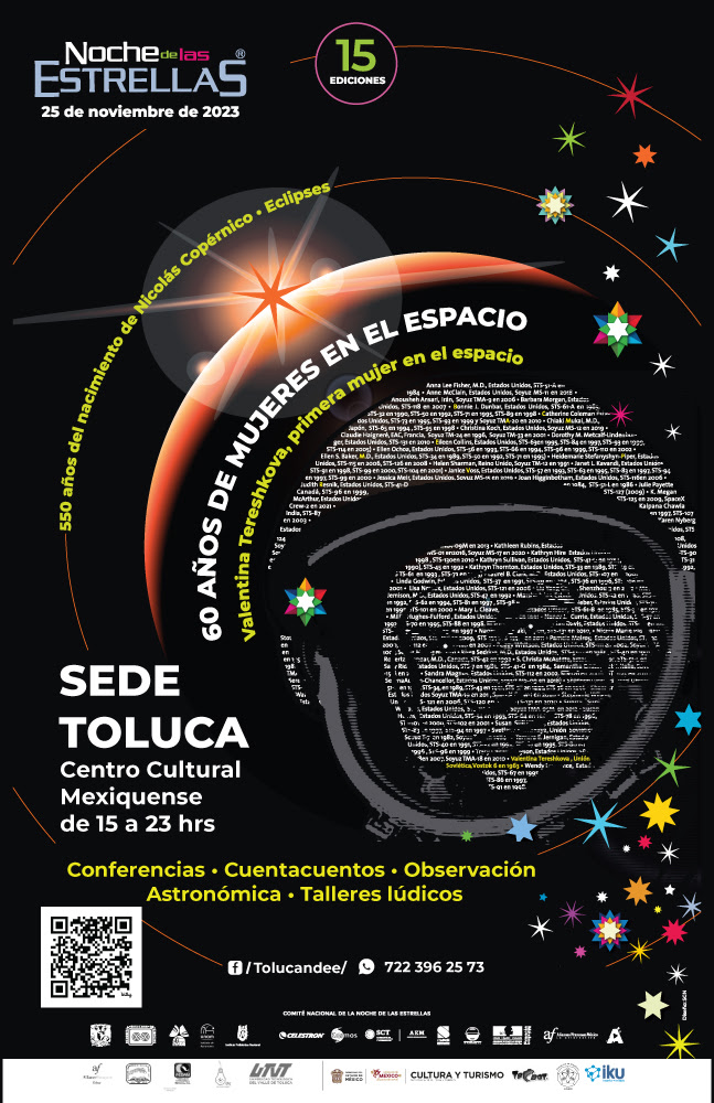 ¡60 años de mujeres en el espacio!  Noche de las estrellas en Toluca. 